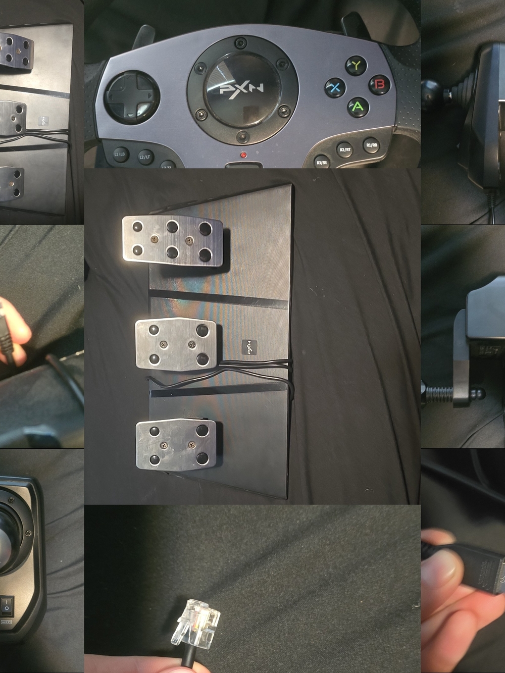 PXN Black Racing Wheel Pedals and Controller Set